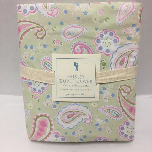 Pottery Barn Kids Other - Pottery Barn Kids Paisley Green Full - Queen Duvet
